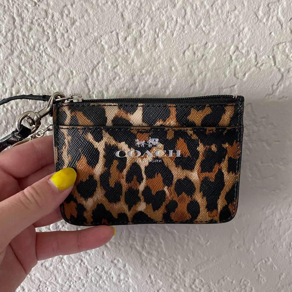 Authentic COACH Cheetah print wallet wristlet